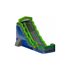 Rocket Inflatables WET N DRY COMBOS 18′H Blue & Grey Marble Green Trim Wet/Dry Slide Sewn Pool- Single Lane by Rocket Inflatables 781880225812 WAT-2818 18′H Wet/Dry Slide Sewn Pool-Single Lane Rocket Inflatables #WAT-2818