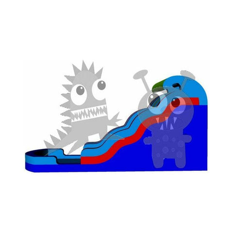 Rocket Inflatables WET N DRY COMBOS 19'H Double Wave Double Lane Wet/Dry Slide by Rocket Inflatables 781880232032 WAT-DW33419