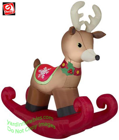 6' Gemmy Airblown Inflatable Rocking Reindeer