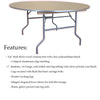 Image of 36" Round Wood Folding Table
