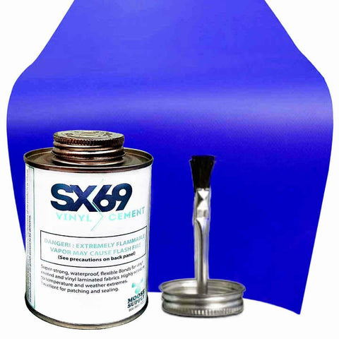 Moose Supply Inflatable Bounce House Vinyl Repair Kit, Blue with 4 oz. SX69 Glue