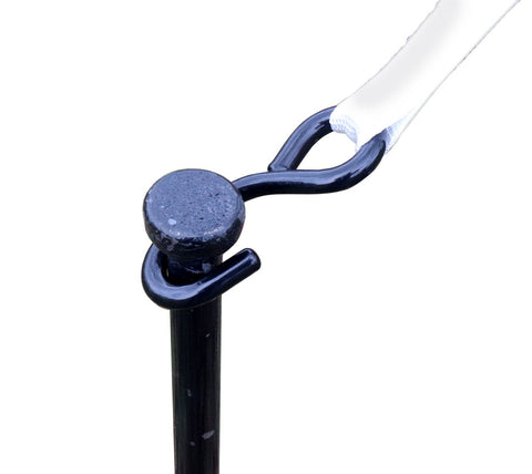 1" x 13' S-Hook White Ratchet Strap Tent Tie Down - 10 Pack