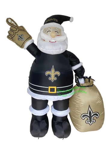 7' Air Blown Inflatable NFL New Orleans SAINTS Santa Claus