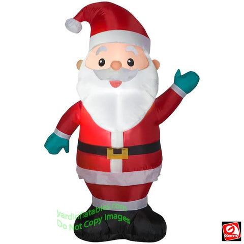 4' Gemmy Airblown Inflatable Christmas Santa Claus w/ Green Mittens