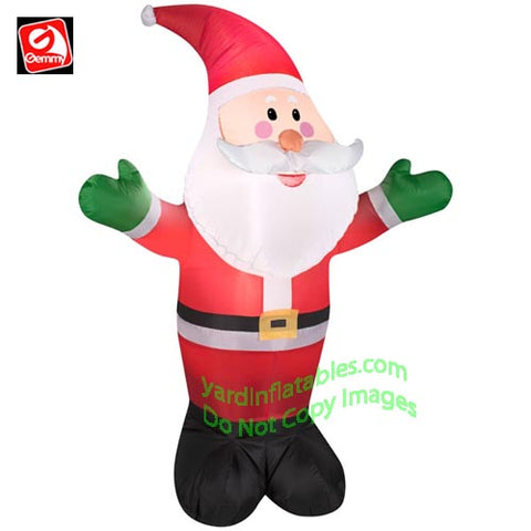 4' Gemmy Airblown Inflatable Santa Wearing Green Mittens
