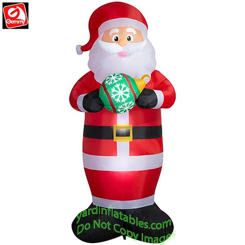 10' Gemmy Airblown Inflatable Santa Claus Holding an Ornament
