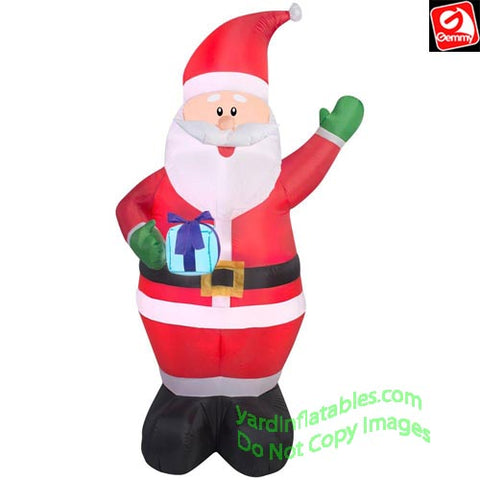6 1/2' Gemmy Airblown Inflatable Santa Holding Present