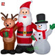 4 1/2' Gemmy Airblown Inflatable Santa Claus w/ Snowman & Reindeer
