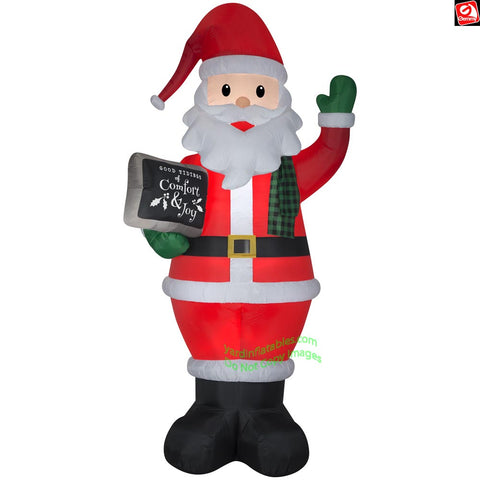 11.5' Gemmy Airblown Santa Claus w/ Good Tidings Sign