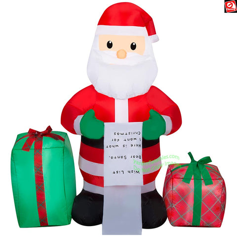 4' Gemmy Airblown Inflatable Christmas Santa Claus w/ Letter and Presents