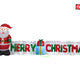 9' Gemmy Airblown Inflatable Santa Claus w/ Merry Christmas Sign
