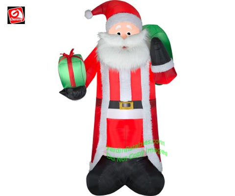 8' Gemmy Airblown Inflatable Mixed Media Santa Claus w/ Presents