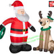 5 1/2' Gemmy Airblown Inflatable Santa Tossing Rings On Reindeer