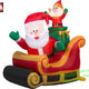 4' Gemmy Airblown Inflatable Santa In Sleigh w/ Elf