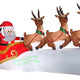 11' Gemmy Airblown Santa in Sleigh w/ Flying Reindeer Scene