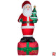 10' Gemmy Airblown Inflatable Mixed Media Plush Santa Claus Standing On Present