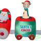 12' Gemmy Airblown Inflatable Giant Mixed Media Santa in Circus Train