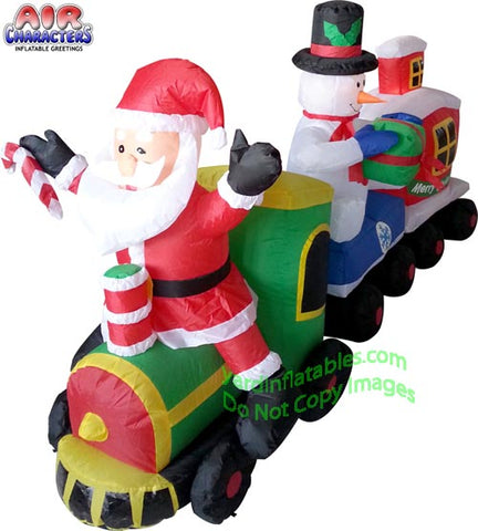 7' Christmas Train w/ Santa & Snowman