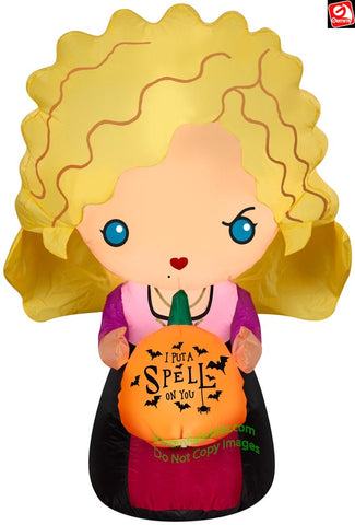3.5' Gemmy Airblown Inflatable Disney's Hocus Pocus Sarah Sanderson w/ Pumpkin