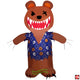 4' Gemmy Airblown Inflatable Halloween Scary Teddy w/ Pumpkin & Skull Shirt