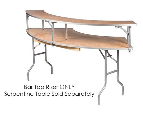 Outer Bar Top Riser for 7.25 Foot Serpentine Folding Table