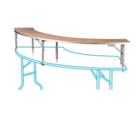 Outer Bar Top Riser for 7.25 Foot Serpentine Folding Table