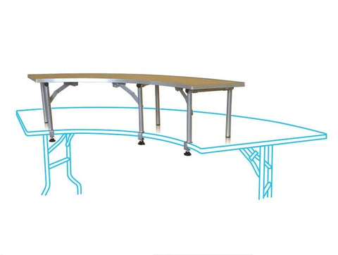Inner Bar Top Riser for 7.25 Foot Serpentine Folding Table