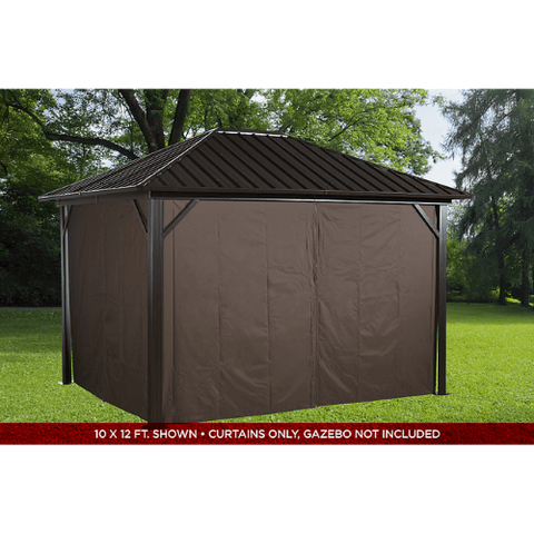 Shelterlogic Canopies & Gazebos 10 ft. x 10 ft. Brown Curtains for Genova Gazebo by Shelterlogic 781880250012 135-9160574