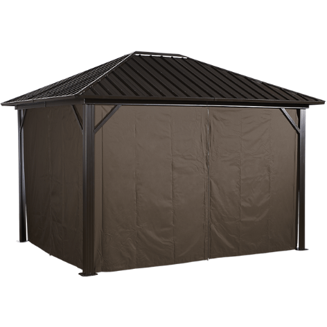 Shelterlogic Canopies & Gazebos 10 ft. x 10 ft. Brown Curtains for Genova Gazebo by Shelterlogic 781880250012 135-9160574