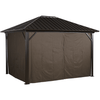 Image of Shelterlogic Canopies & Gazebos 10 ft. x 10 ft. Brown Curtains for Genova Gazebo by Shelterlogic 781880250012 135-9160574