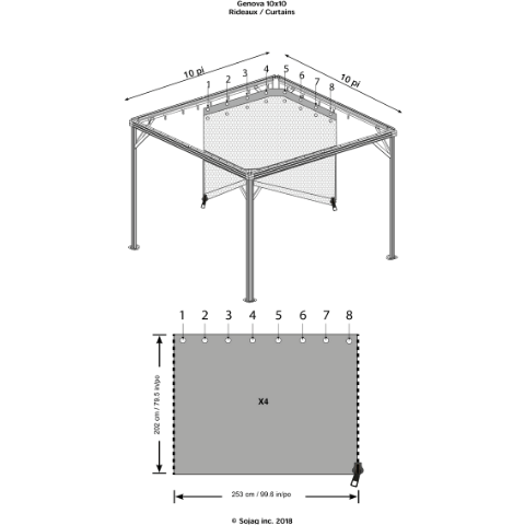 Shelterlogic Canopies & Gazebos 10 ft. x 10 ft. Brown Curtains for Genova Gazebo by Shelterlogic 781880250012 135-9160574