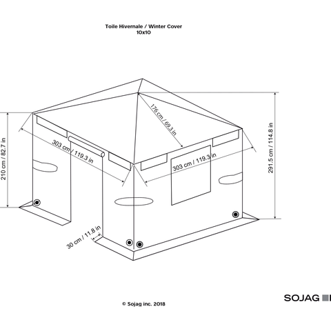 Shelterlogic Canopies & Gazebos 10 ft. x 10 ft. Grey Universal Winter Gazebo Cover by Shelterlogic 781880200857 135-9166361