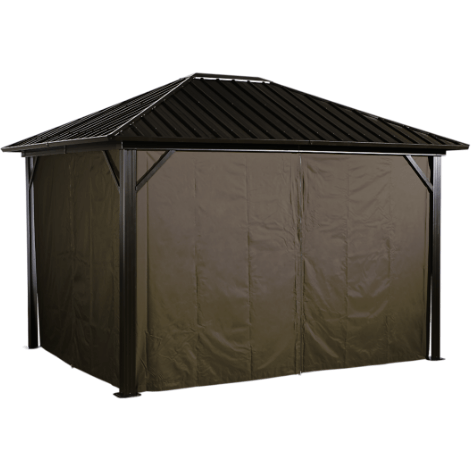 Shelterlogic Canopies & Gazebos 10 ft. x 12 ft. Brown Curtains for Genova Gazebo by Shelterlogic 781880250029 135-9161373