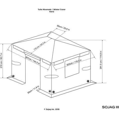 Shelterlogic Canopies & Gazebos 10 ft. x 12 ft. Grey Universal Winter Gazebo Cover by Shelterlogic 781880200444 135-9165883