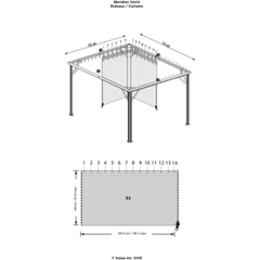 10 ft. x 14 ft. Gray Curtains for Meridien Gazebo by Shelterlogic