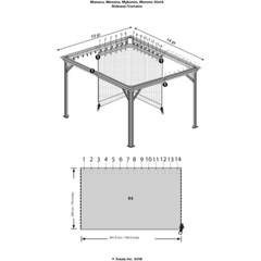 10 ft. x 14 ft. Gray Curtains for Monaco, Messina, Mykonos, and Moreno Gazebo by Shelterlogic