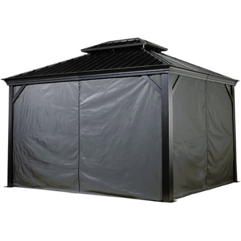 Shelterlogic Canopies & Gazebos 10 ft. x 14 ft. Gray Curtains for Monaco, Messina, Mykonos, and Moreno Gazebo by Shelterlogic 781880250036 135-9162257 10 ft. x 14 ft. Curtains for Monaco, Messina, Mykonos, & Moreno Gazebo