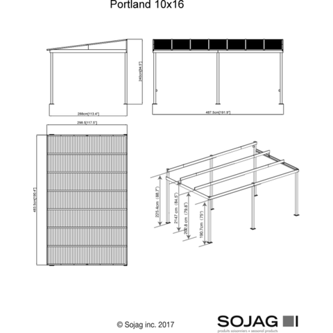 Shelterlogic Canopies & Gazebos 10 ft. x 16 ft. Portland Wall Gazebo by Shelterlogic 781880223498 500-9167719