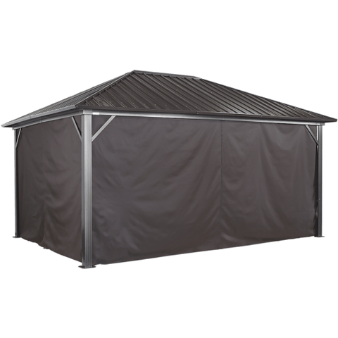 Shelterlogic Canopy & Gazebo Accessories 10 ft. x 14 ft. Brown Curtains for Genova Gazebo by Shelterlogic 781880200475 135-9163889