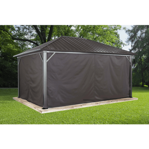 Shelterlogic Canopy & Gazebo Accessories 10 ft. x 14 ft. Brown Curtains for Genova Gazebo by Shelterlogic 781880200475 135-9163889