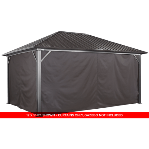 Shelterlogic Canopy & Gazebo Accessories 10 ft. x 14 ft. Brown Curtains for Genova Gazebo by Shelterlogic 781880200475 135-9163889