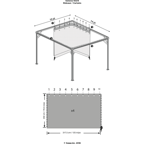 Shelterlogic Canopy & Gazebo Accessories 10 ft. x 14 ft. Brown Curtains for Genova Gazebo by Shelterlogic 781880200475 135-9163889