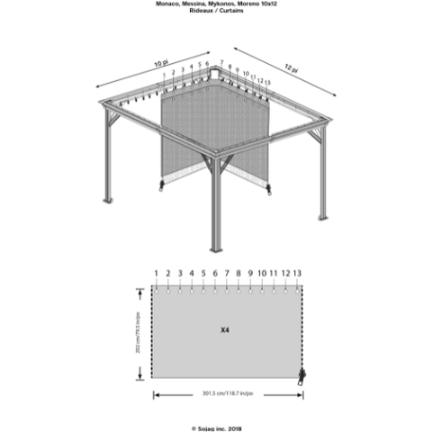 Shelterlogic Canopy & Gazebo Accessories 10x12 ft. Curtains for Moreno Gazebo by Shelterlogic 772830163810 135-9163810 10x12 ft. Curtains for Moreno Gazebo by Shelterlogic SKU# 135-9163810