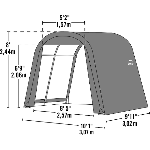 Shelterlogic Canopy Tent 10 x 10 x 8 ft Roundtop Gray Shed-in-a-Box by Shelterlogic 677599704352 70435 10 x 10 x 8 ft Roundtop Gray Shed-in-a-Box by Shelterlogic SKU# 70435