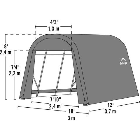 10 x 12 ft. ShelterCoat Wind and Snow Rated Garage Round Green STD by Shelterlogic