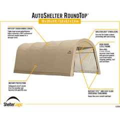 10 ft. x 20 ft. x 8 ft.  AutoShelter Roundtop by Shelterlogic