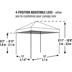 Terracotta 12 x 12 Pop-Up Canopy HD Straight Leg by Shelterlogic