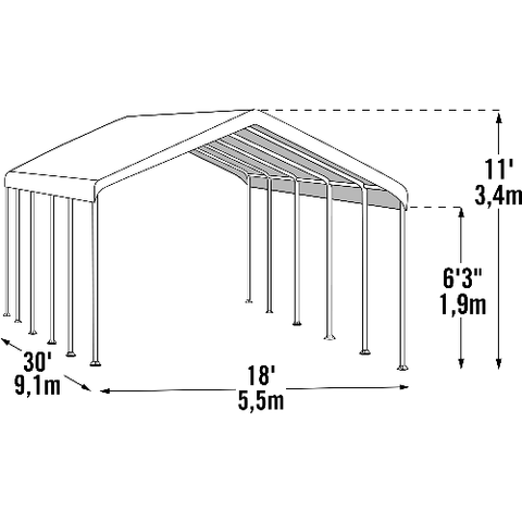 Shelterlogic Canopy Tent White 18 x 30 ft. SuperMax Canopy by Shelterlogic 677599267673 26767 White 18 x 30 ft. SuperMax Canopy by Shelterlogic SKU# 26767