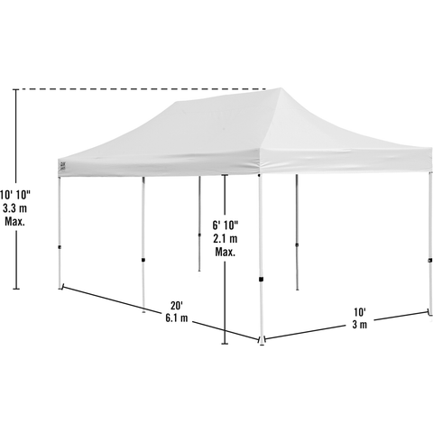 Shelterlogic Canopy Tents 10 ft. x 20 ft. White Commercial C200 Straight Leg Pop-Up Canopy by Shelterlogic 677599334764 167566DS 10 ft. x 20 ft. White Commercial C200 Straight Leg Pop-Up Canopy