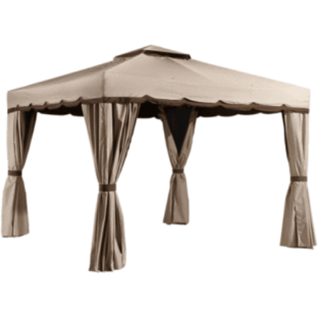 Shelterlogic Canopy Tents & Pergolas 10 ft. x 10 ft. Beige with Brown Trim Roma Soft Top Gazebo by Shelterlogic 772830165388 500-9165388 10 ft. x 10 ft. Beige with Brown Trim Roma Soft Top Gazebo 